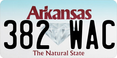 AR license plate 382WAC