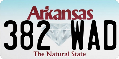 AR license plate 382WAD
