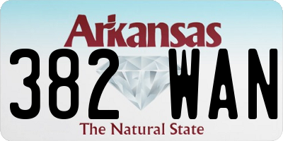 AR license plate 382WAN