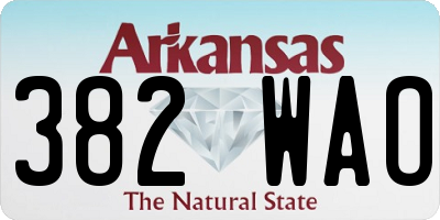 AR license plate 382WAO