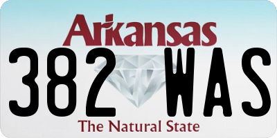 AR license plate 382WAS