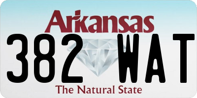 AR license plate 382WAT