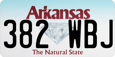 AR license plate 382WBJ