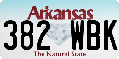 AR license plate 382WBK