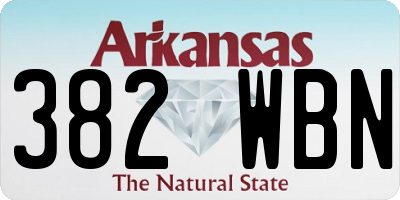 AR license plate 382WBN