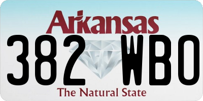 AR license plate 382WBO