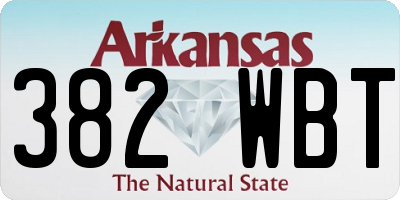 AR license plate 382WBT