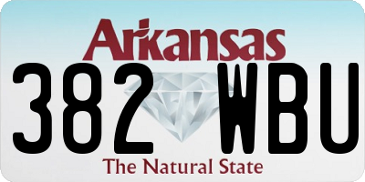 AR license plate 382WBU