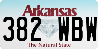AR license plate 382WBW