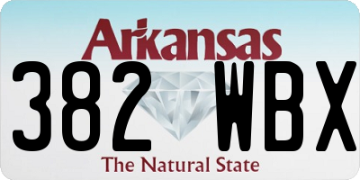 AR license plate 382WBX
