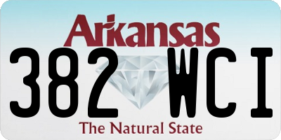 AR license plate 382WCI