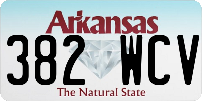 AR license plate 382WCV