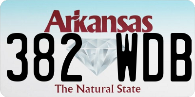 AR license plate 382WDB