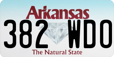 AR license plate 382WDO