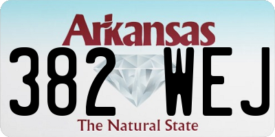 AR license plate 382WEJ