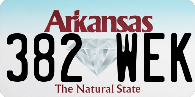 AR license plate 382WEK