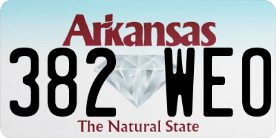 AR license plate 382WEO