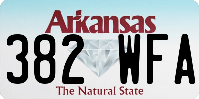 AR license plate 382WFA