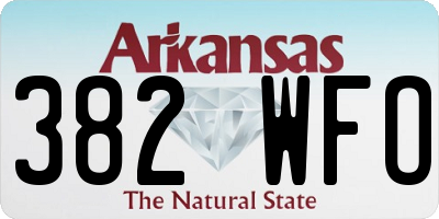 AR license plate 382WFO
