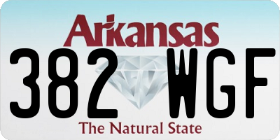 AR license plate 382WGF