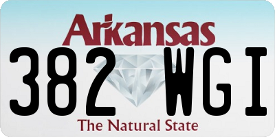 AR license plate 382WGI