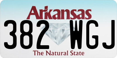 AR license plate 382WGJ