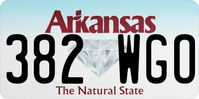 AR license plate 382WGO