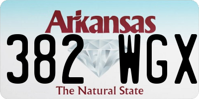 AR license plate 382WGX