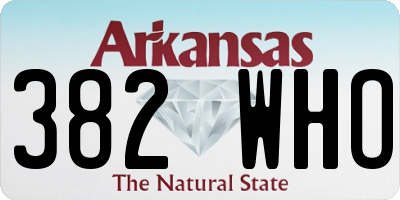 AR license plate 382WHO
