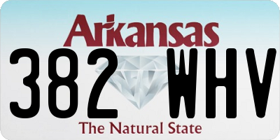 AR license plate 382WHV