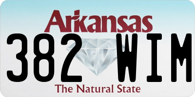 AR license plate 382WIM