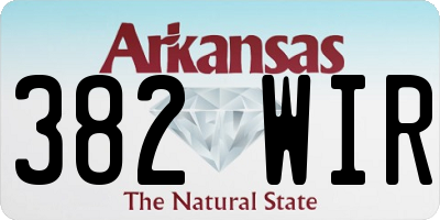 AR license plate 382WIR