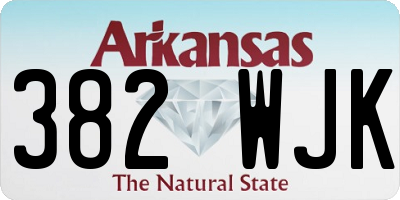 AR license plate 382WJK