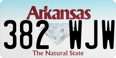 AR license plate 382WJW