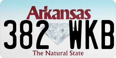 AR license plate 382WKB