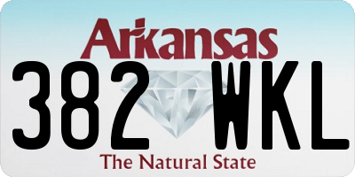 AR license plate 382WKL