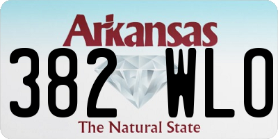 AR license plate 382WLO