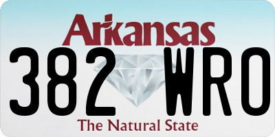 AR license plate 382WRO