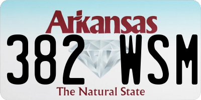 AR license plate 382WSM