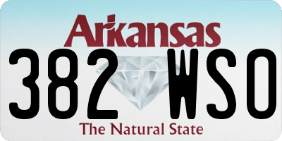 AR license plate 382WSO