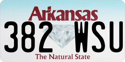 AR license plate 382WSU