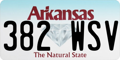 AR license plate 382WSV