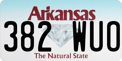 AR license plate 382WUO