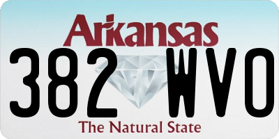 AR license plate 382WVO