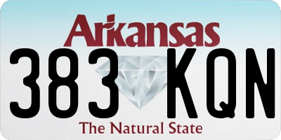 AR license plate 383KQN