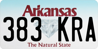 AR license plate 383KRA