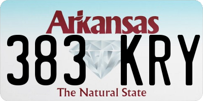 AR license plate 383KRY