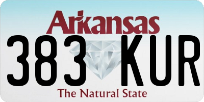 AR license plate 383KUR