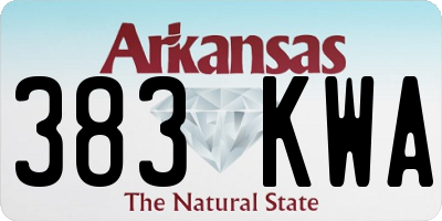 AR license plate 383KWA