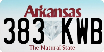 AR license plate 383KWB